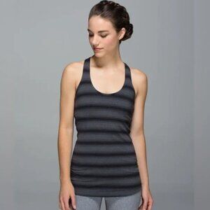 LULULEMON Cool Racerback in Capilano Stripe Heathered Black Sz 10 -  NWOT!!